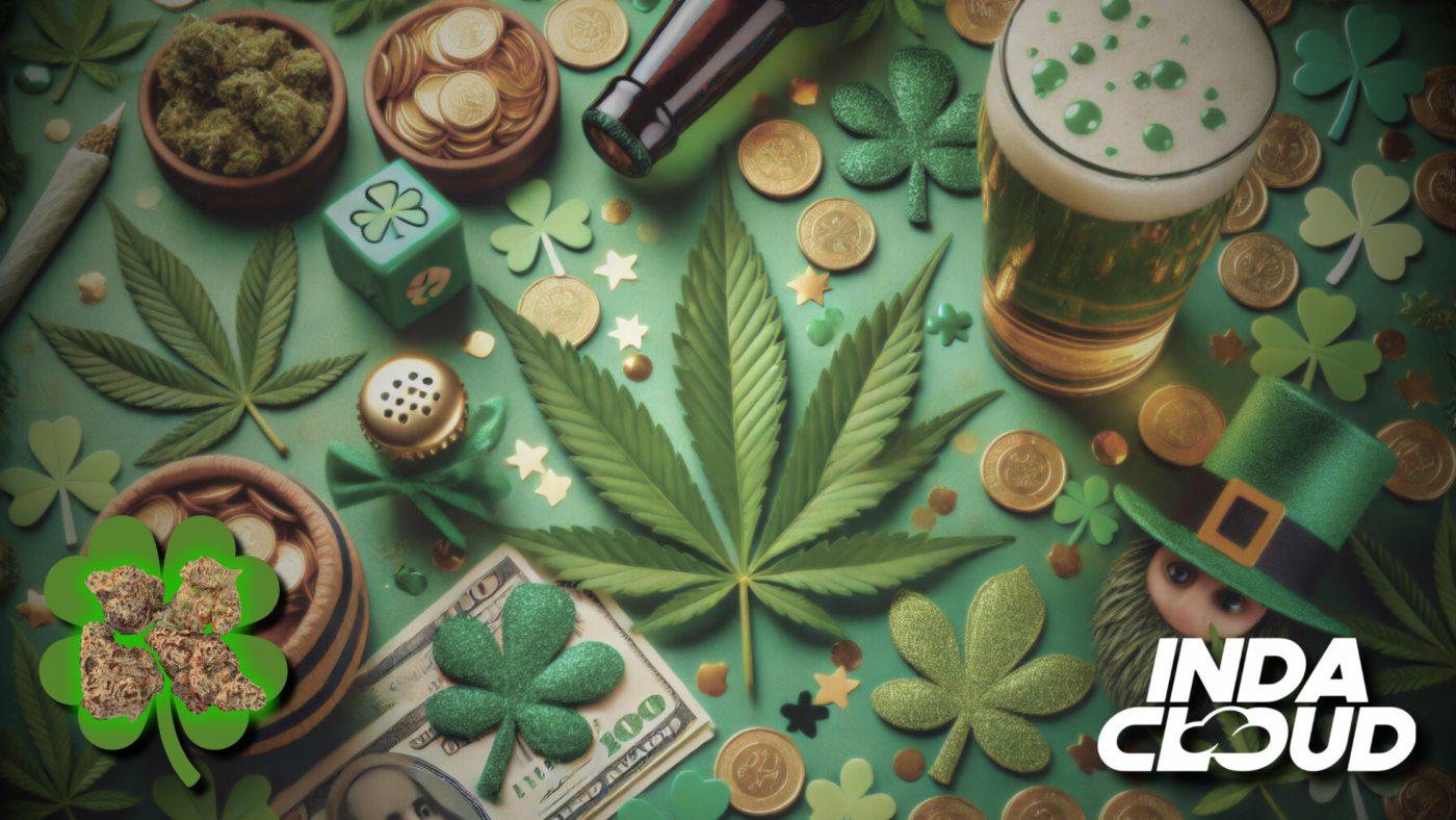 Green Gold: St. Patrick’s Day Challenges + Flash Sale? ☘️ 1 St. Patrick'S Day-Themed Cannabis Display With Coins, Beer, And Shamrocks.